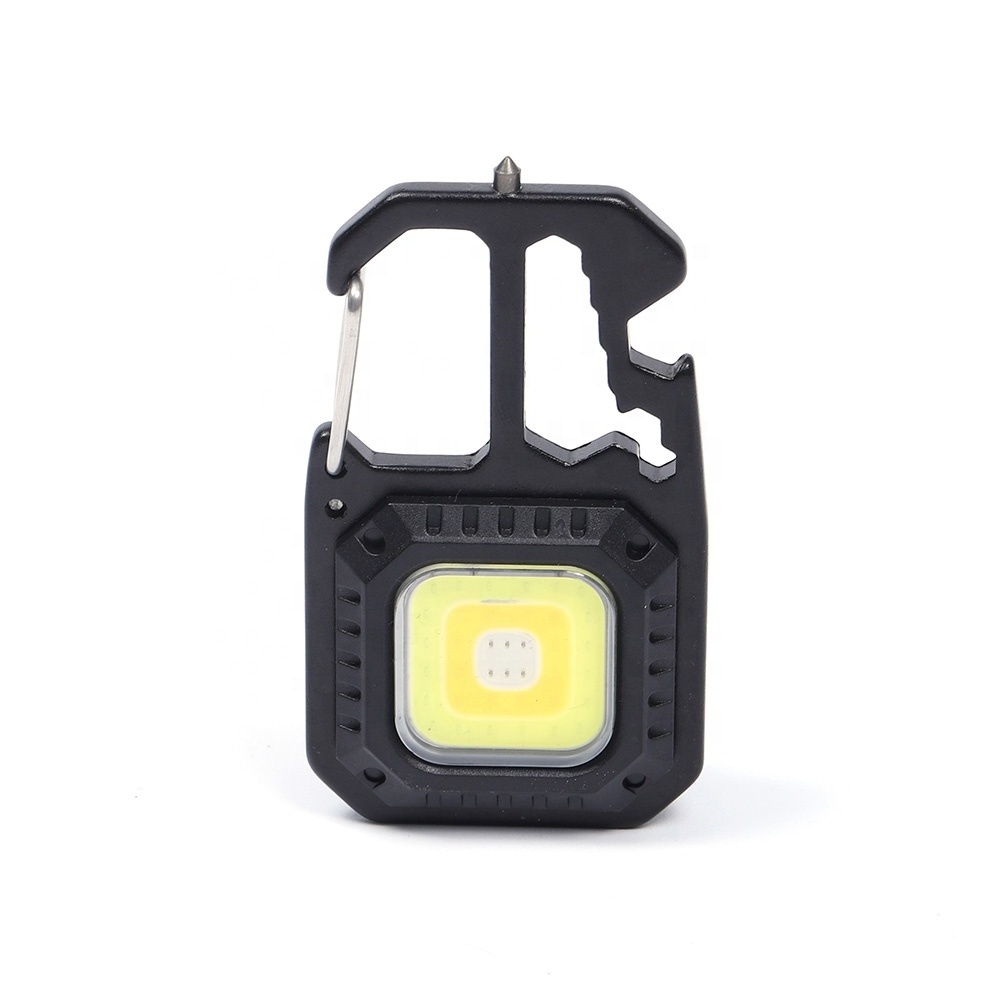 Super Bright Rechargeable Pocket Led Light Multifunctional Emergency Cob Keychain Work Light For Outdoor Camping