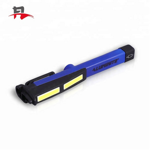 2COB Plastic Magnetic Clip-On Waterproof Pocket Pen With Torch Light