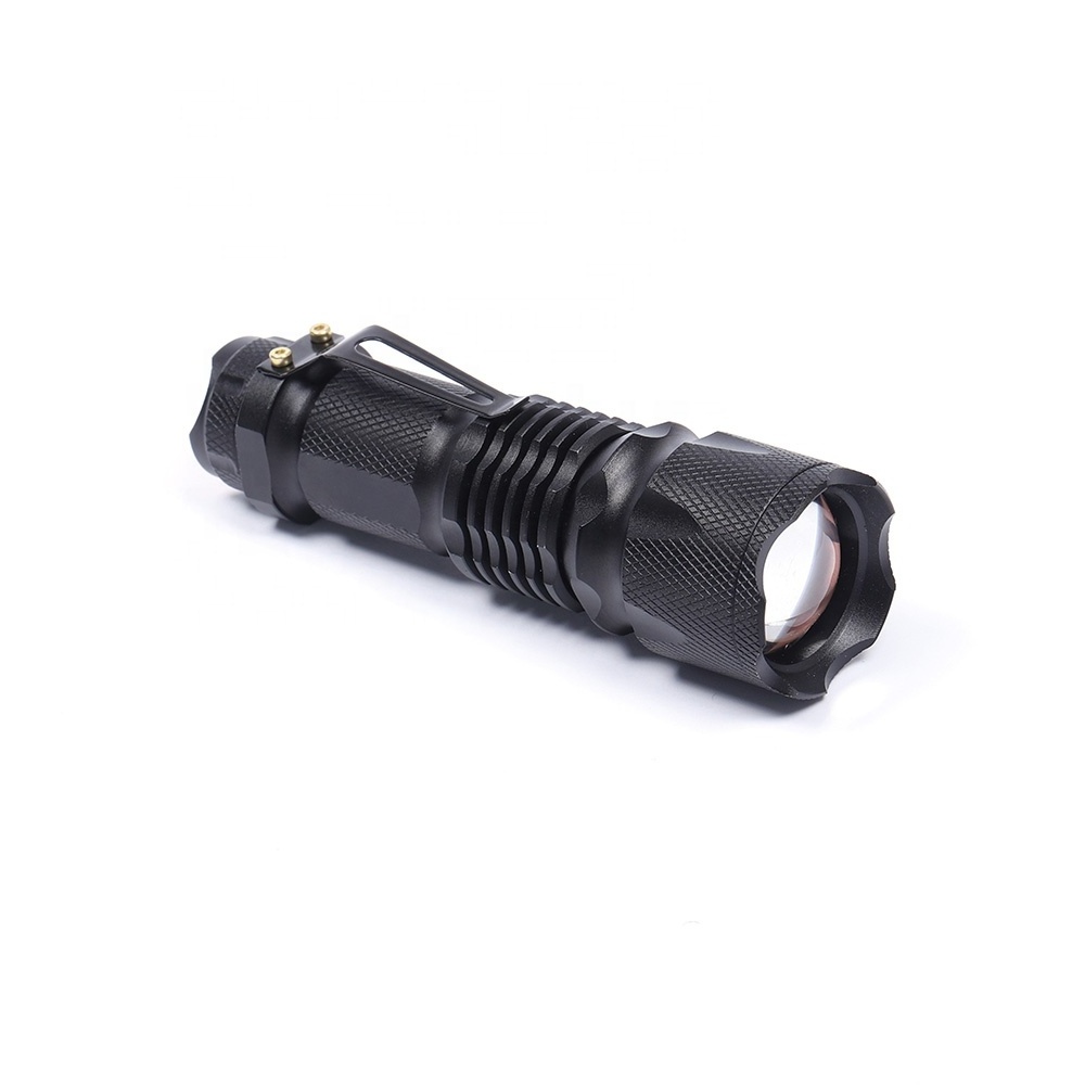 Zoom Outdoor Mini Telescopic Flashlight Led  Pocket T6 Tactical Flashlight 5 Mode Dry Battery Powered Led Torch Light