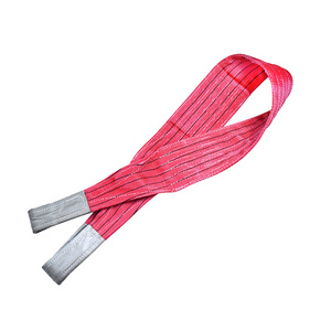 2-Ply 15cm S.F. 7:1 Heavy Duty Red Custom Color OEM Supported Capacity 5 ton Polyester Flat Webbing Sling Lifting Belt