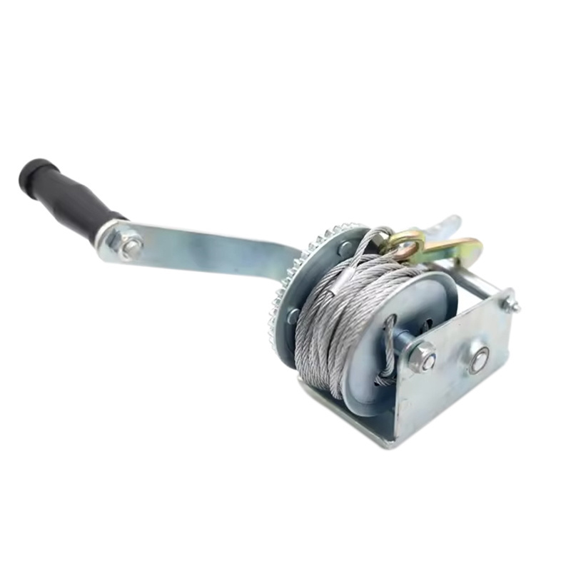 800lbs Hand Heavy Duty Boat 8m Cable Manual Winches, Portable Hand Crank Winch for Trailer, Boat