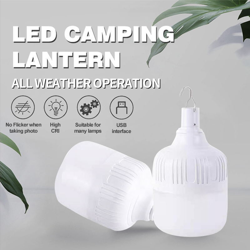 Waterproof USB Change Outdoor Hanging Camping Night Market Emergency Light Bulb Rechargeable Camping Bulb Lantern