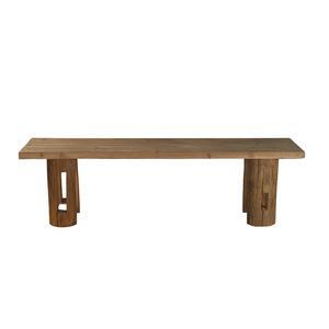 Farmhouse hamptons furniture reclaimed solid wood furniture natural color accent vintage long bench