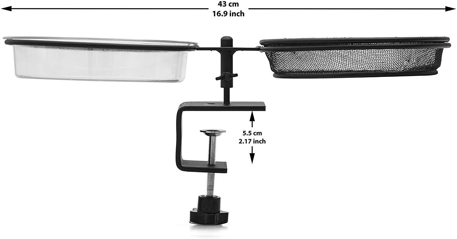 Bird Feeder and Bath -Heavy Duty Steel Patio Deck Mounted Feeding Station