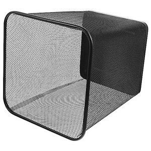 Metal Bin Mesh 18L  Wire Mesh Waste Paper Bin for Home, Office, School Square Office Trash Can Black