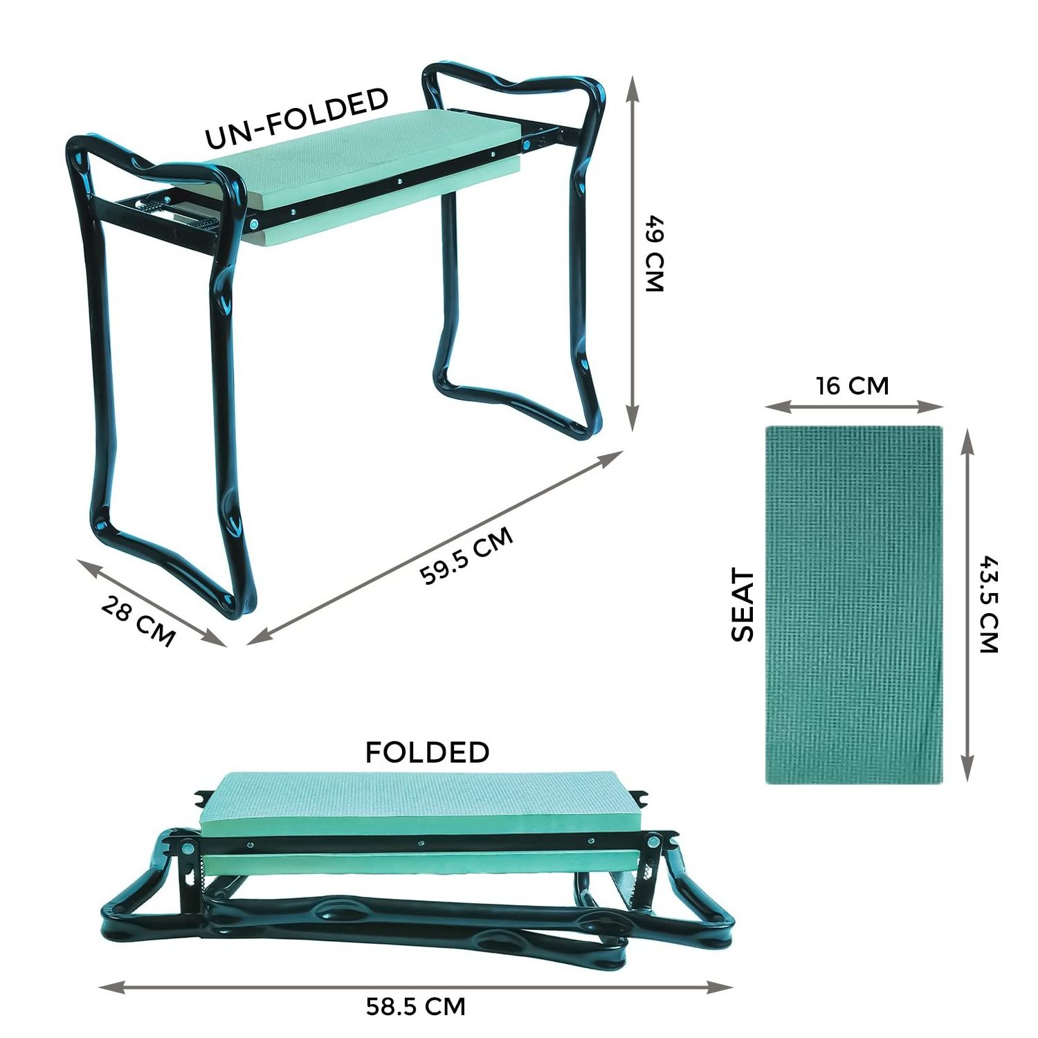 Folding Garden Kneeler and Seat with Tool Bag Garden Tool