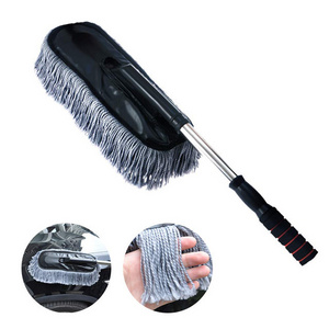 Microfiber Car Duster with Extended Handle for Exterior and Interior, 15.7 Inches No Scratch Telescopic Cleaning Brush for Home