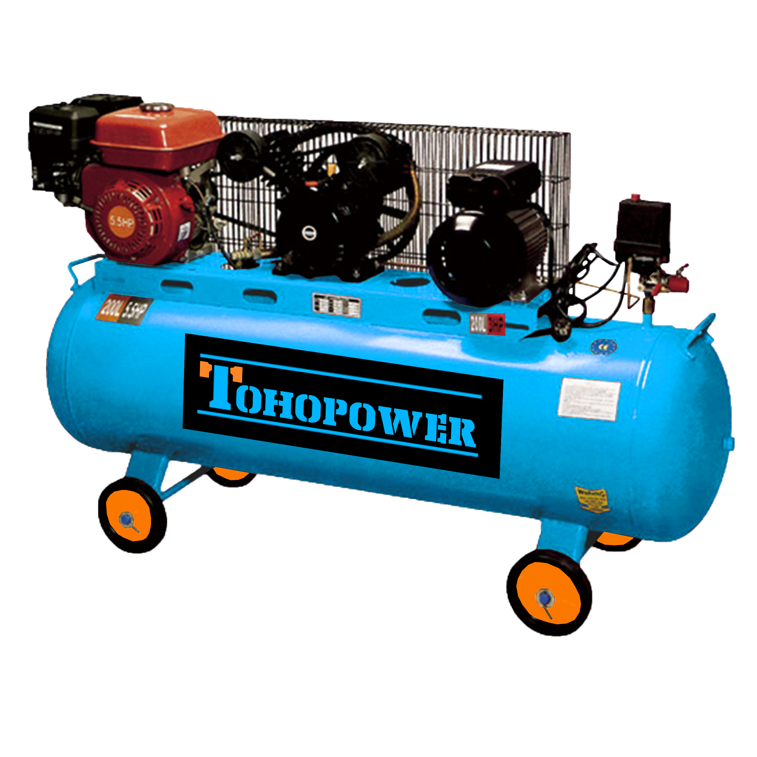 5.5hp gasoline engine 3hp motor 200litre multi use air co  .Electric portable piston 8 bar air compressor air compressor pistons