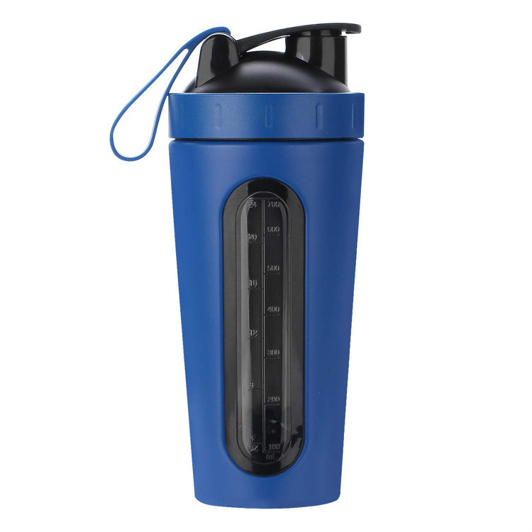 Protein Shaker with Visible Window Stainless Steel Shaker Bottle for Gym