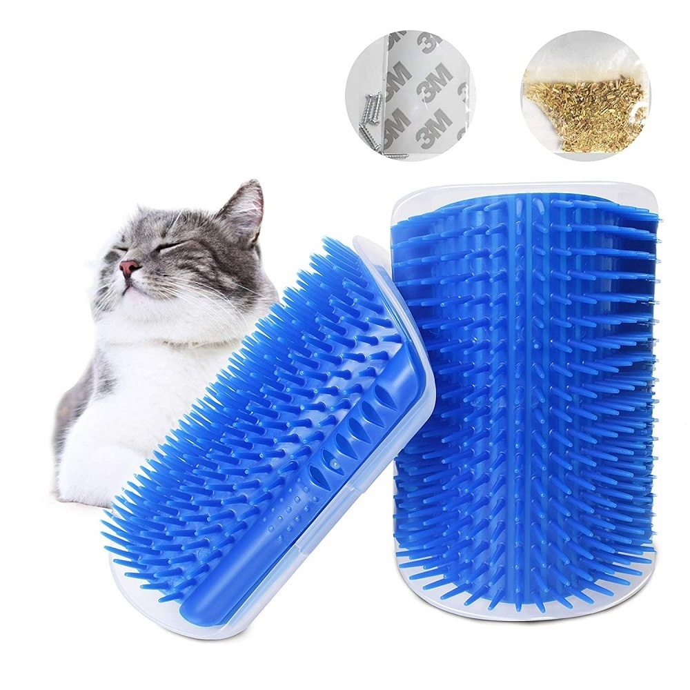 2024 pet corner fixed self groomer brush cat massage brush corner cat massage self groomer comb brush