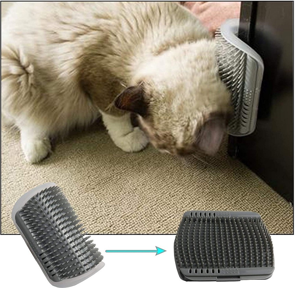 2024 pet corner fixed self groomer brush cat massage brush corner cat massage self groomer comb brush