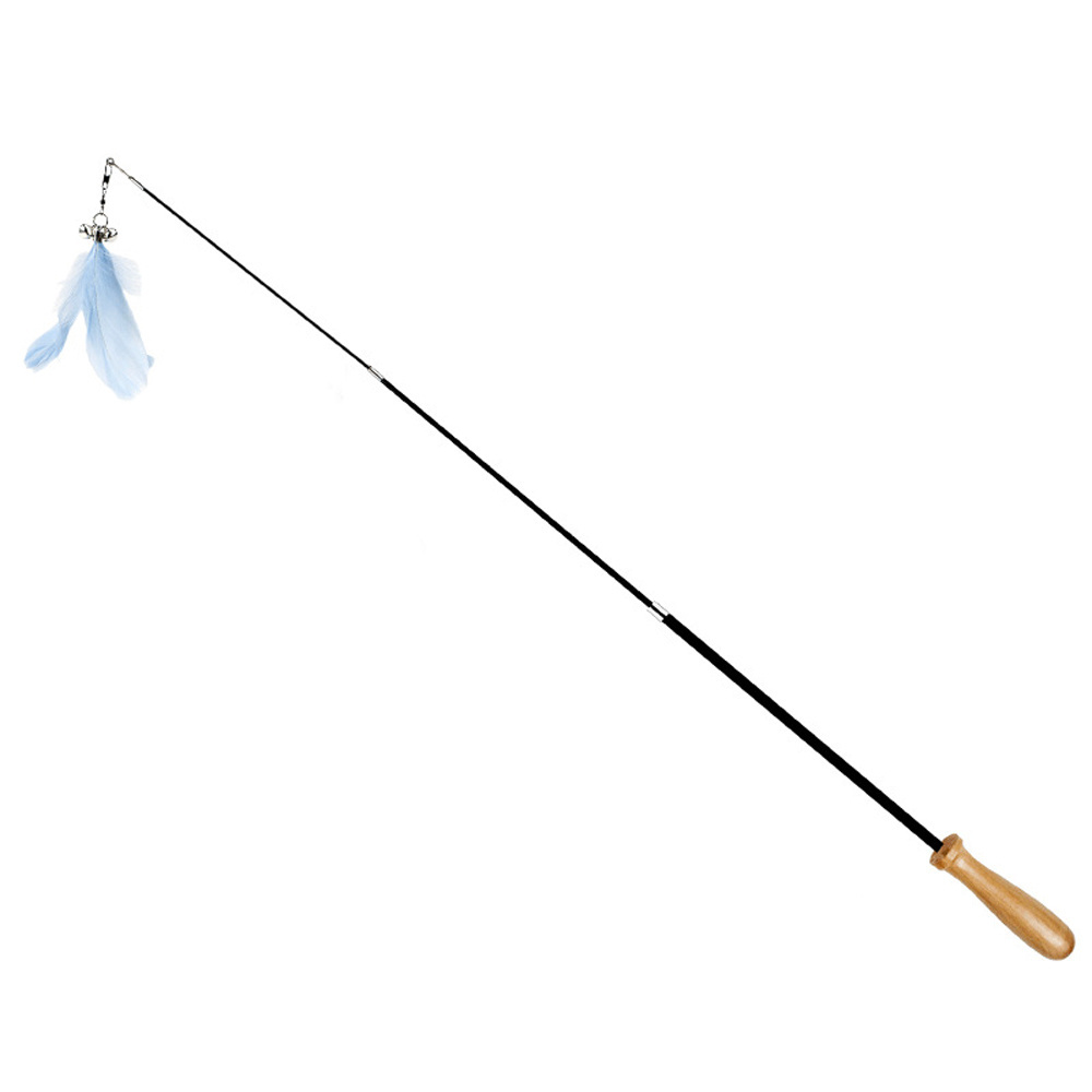 Pet Supplies Feather Long Rod Retractable Fishing Moggy Funny Cat Stick