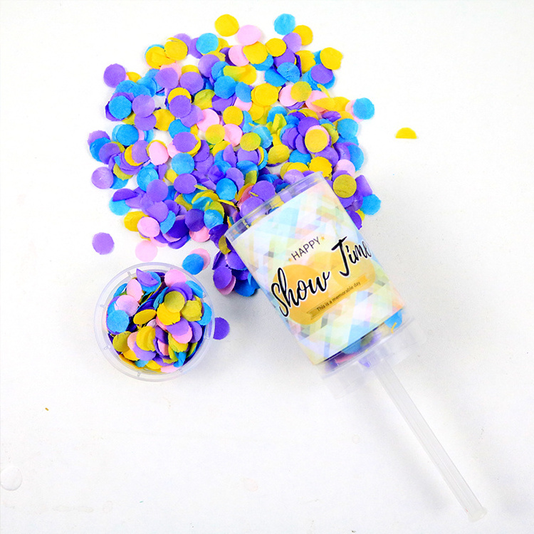 Love Confetti Push Tube Wedding Party Decoration Paper Cannons Push-pop Confetti Pushing Music Multicolored Opp Bag Long Colors