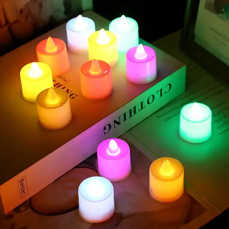 High Quality Gold Flickering Flameless Candles Battery Operated Acrylic LED Pillar Candles With Remote Control And Timer