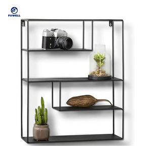 Big Rectangular Metal Wall shelf with 4 Shelves wall mounted cubicle metal wall shelf