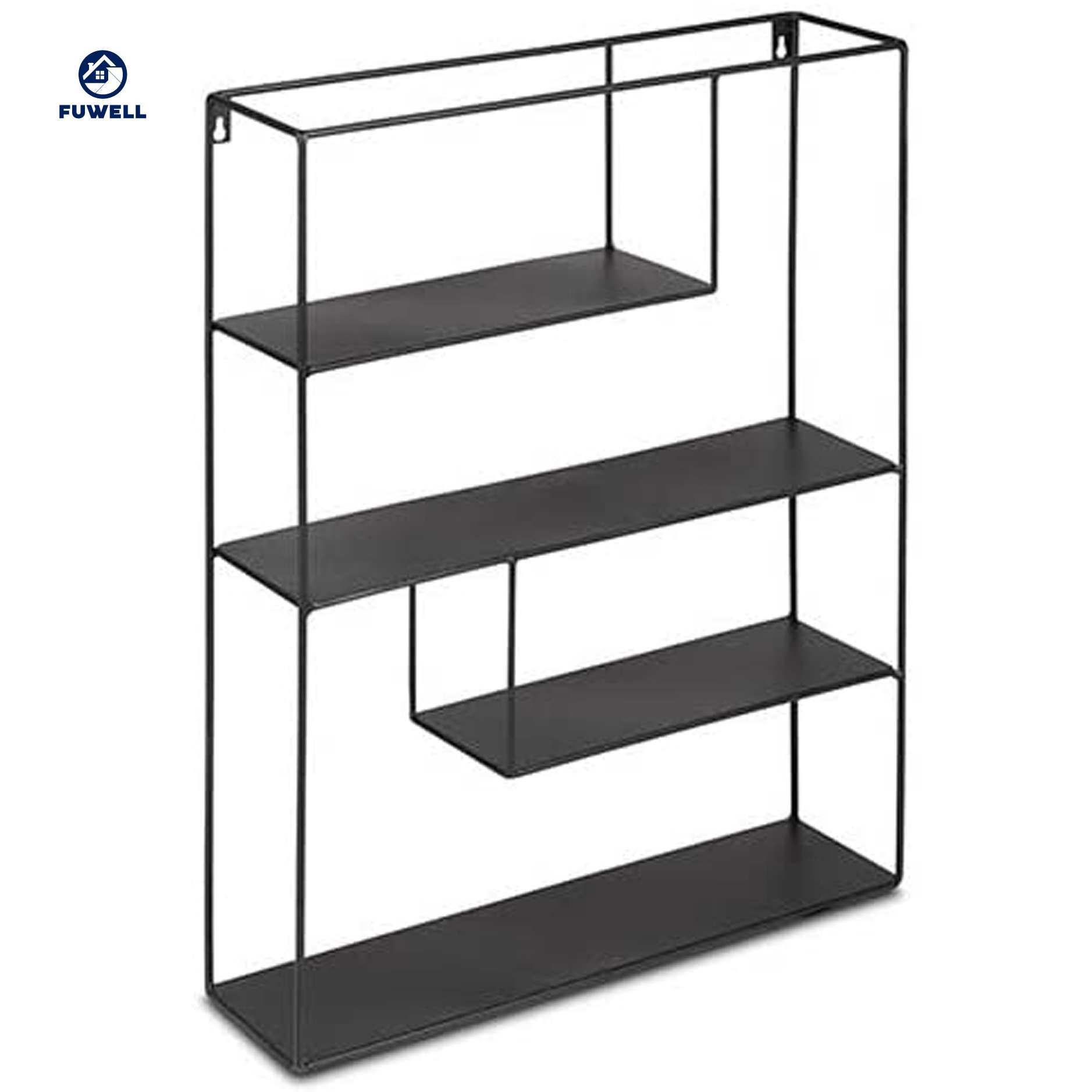 Big Rectangular Metal Wall shelf with 4 Shelves wall mounted cubicle metal wall shelf