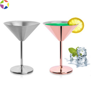 Wholesale stainless steel copper plating red wine tumbler glass,200ml coppering goblet,copperizing standing cup for martini