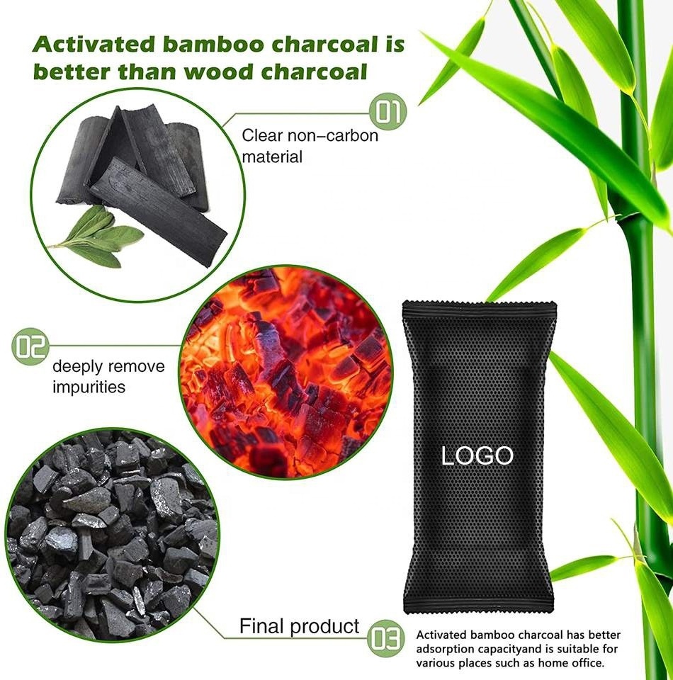 75g Shoe Deodorizer Smell Eliminator Bamboo Charcoal Air Purifying Bags odor absorber for strong odor