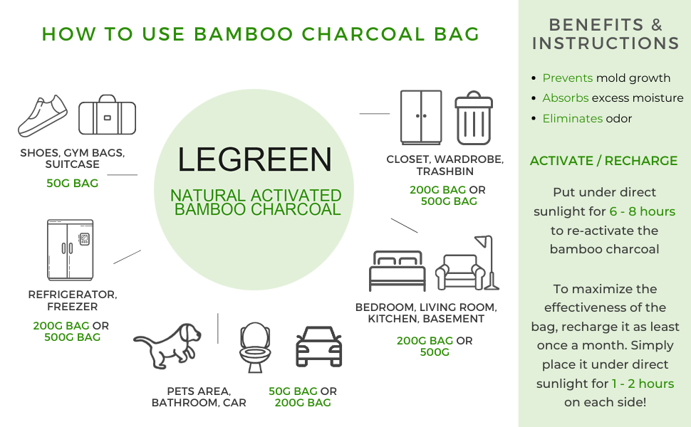 400g Activated Bamboo Charcoal Air Purifying Bags Odor Eliminator Triangle Air Freshener Bag