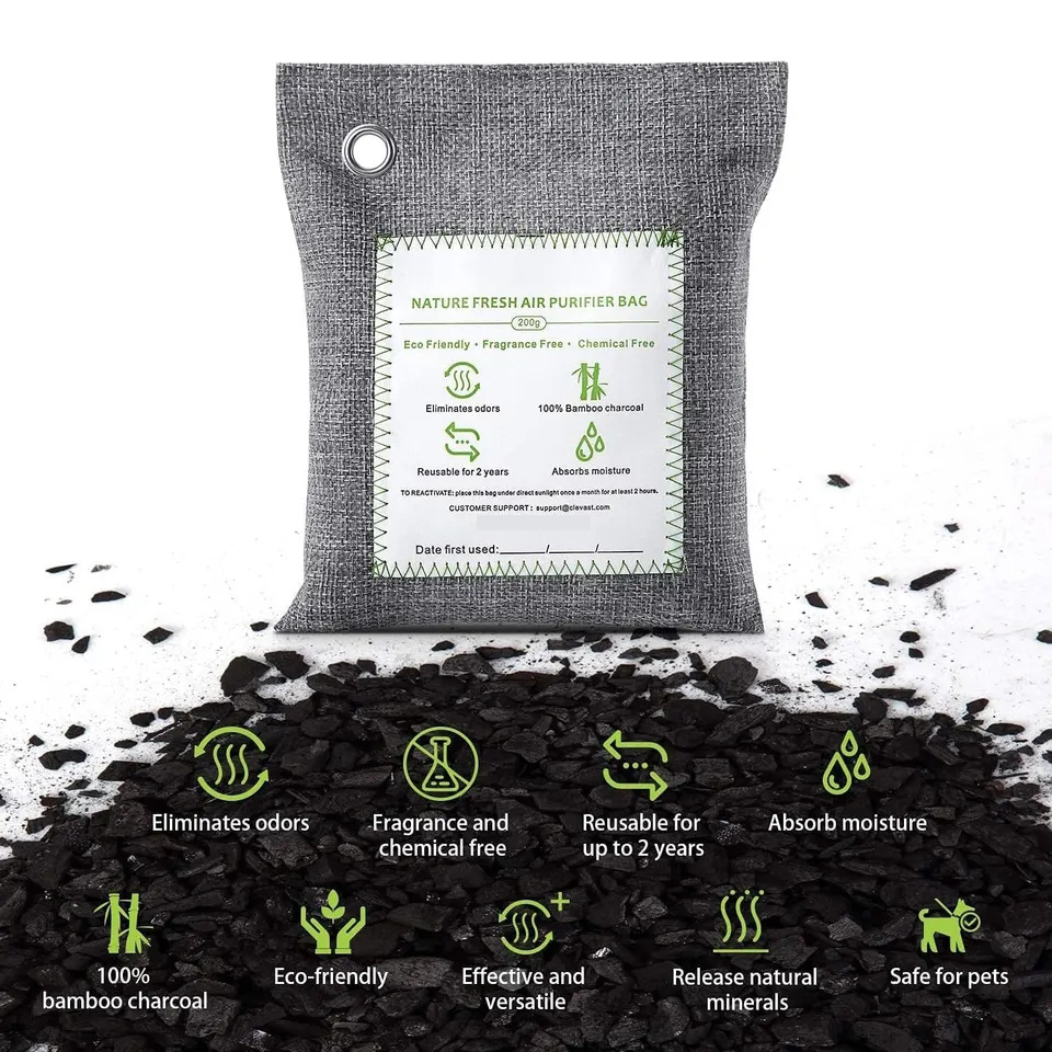 Activated  Bamboo Charcoal Air Purifying Bags Removes Odors and Moisture Nature Fresh Air Purifier Bags