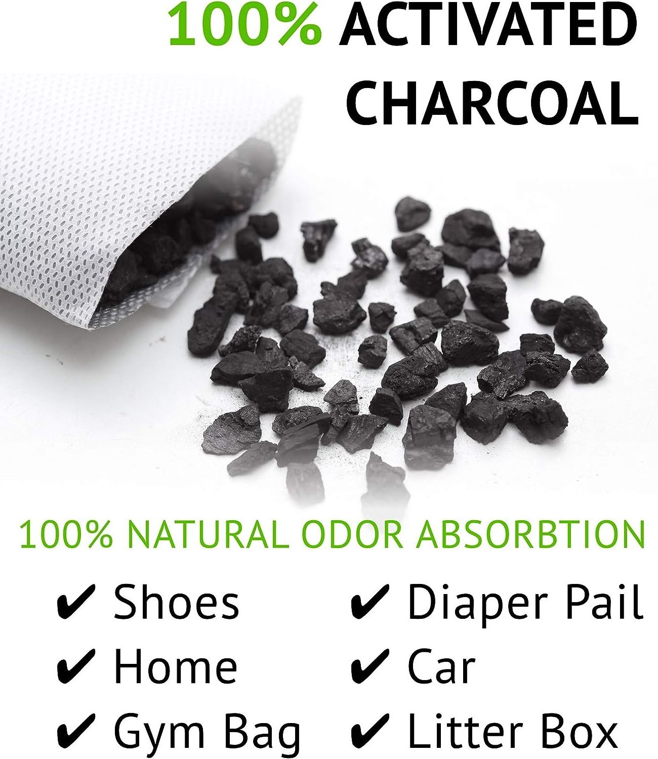 75g Bamboo Charcoal Air Purifying Bags Insert for Sneakers Odor Eliminator Car Air Freshener Mini Bags