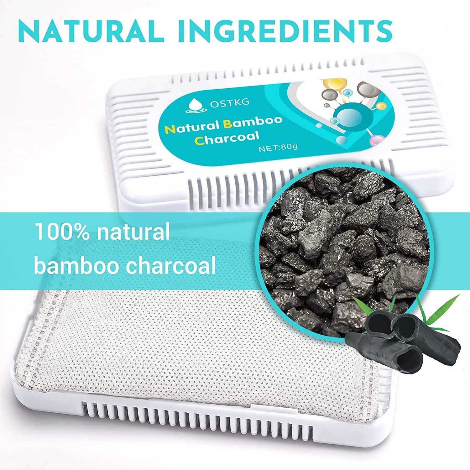 LEGREEN Bamboo Charcoal Odor Absorber Refrigerator Deodorizer Bad Smell Odor Eliminator