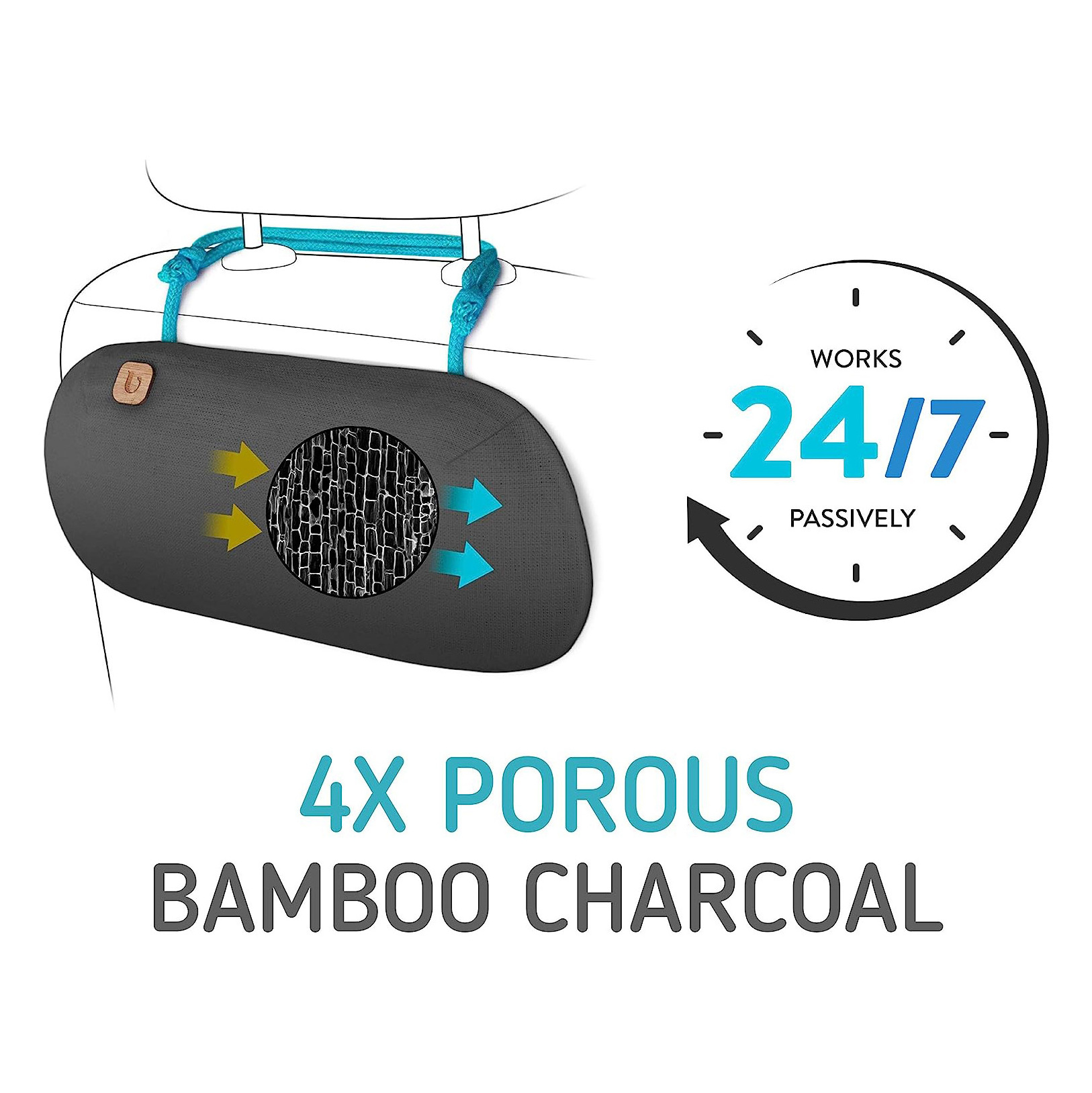 Car Air Freshener 100% Activated Bamboo Charcoal No Fragrance Deodorizer Auto Odor Eliminator Absorb Smoke Smell