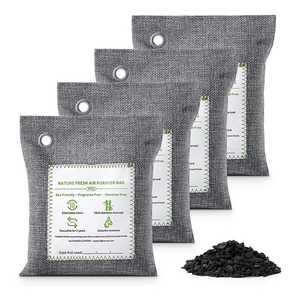 200g Bamboo Charcoal Air Purifying Bag Naturally Freshen Air with Powerful Activated Charcoal Bags car dehumidifier reusable bag