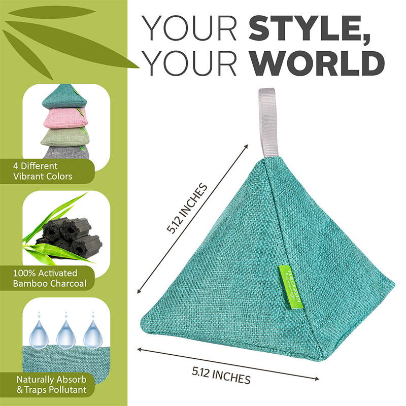 Pyramid Air Purifying Bags Air Purifier Odor Eliminator Bamboo Charcoal Natural Odor Absorber Dehumidifier Bag air freshener car