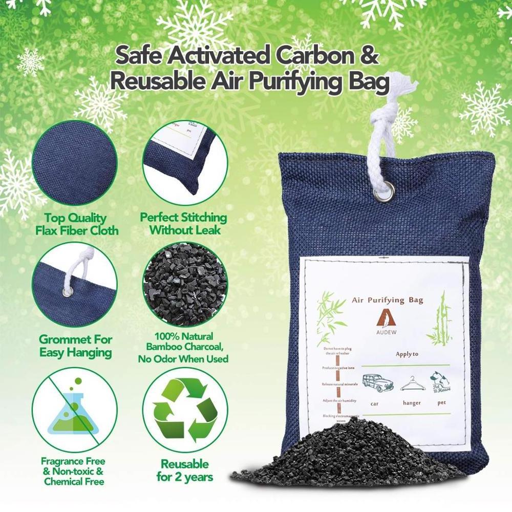 LEGREEN Odor Eliminator Activated Bamboo Charcoal Air Purifying Bags for Cars, Closets, Bathrooms and Pet Areas