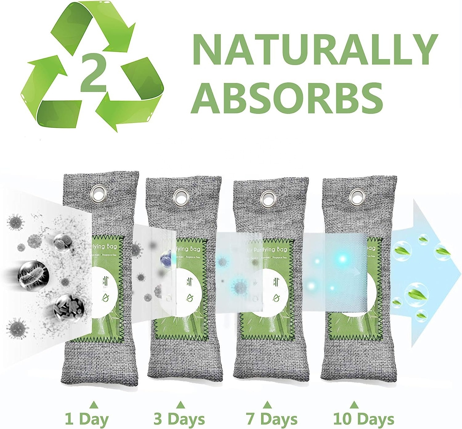 12pcs bamboo air purification bag, activated carbon bag odor absorbent, shoe deodorant (6x50g,6x150g)