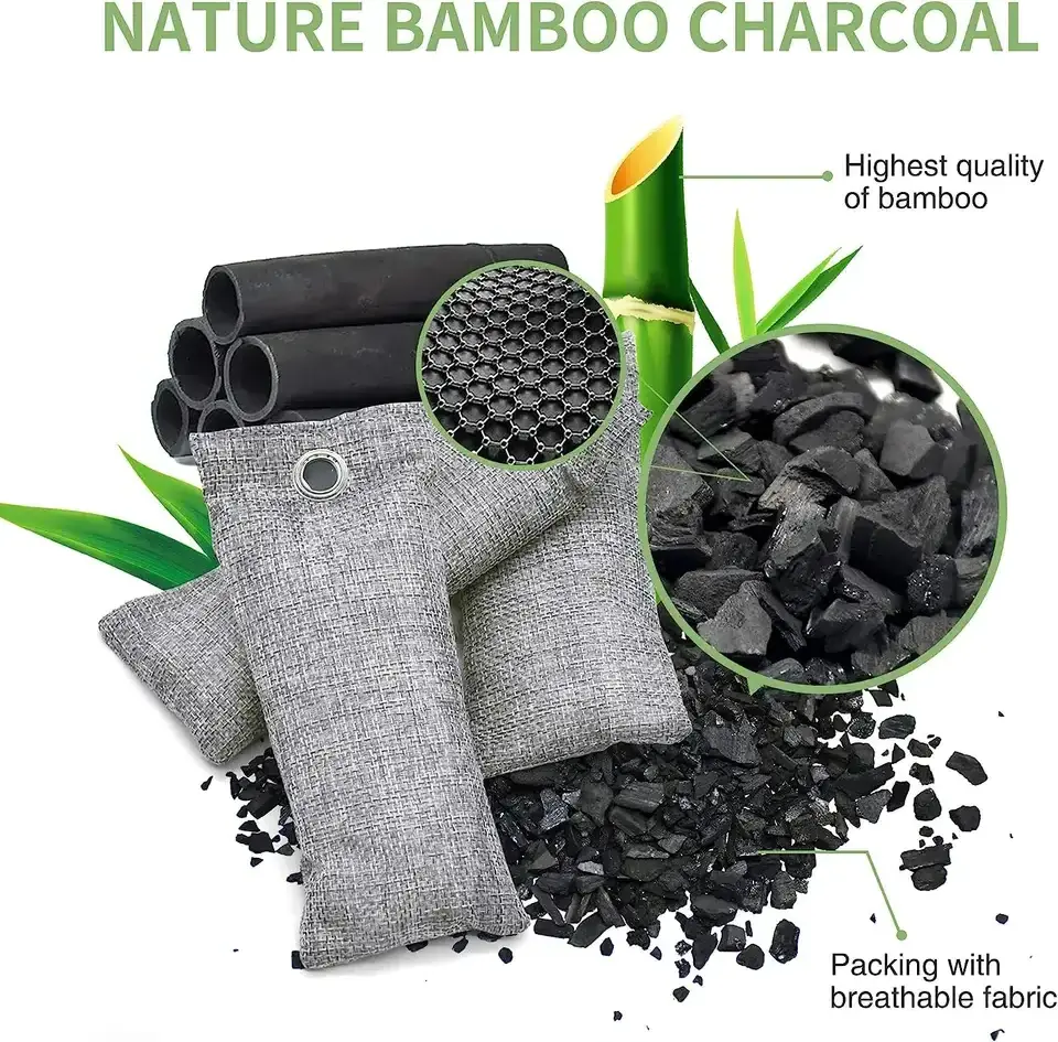 hot 12 pack odor absorber activated bamboo charcoal air purifying bag shoe deodorant car air freshener bags