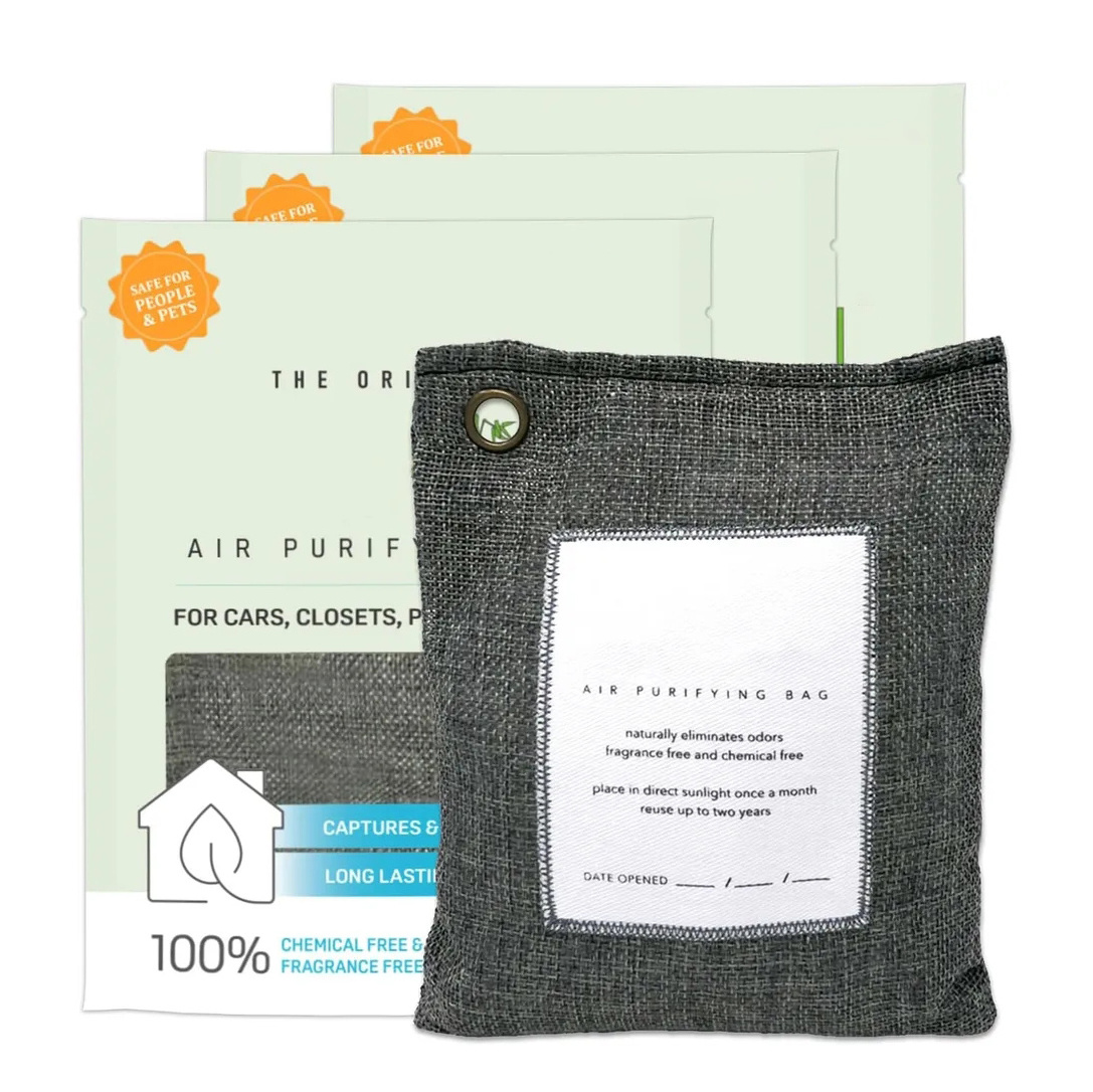 Custom 200g Bamboo Charcoal Air Purifying Bag Cars Air Freshener A Scent Free Odor Eliminator for Closets Bathrooms