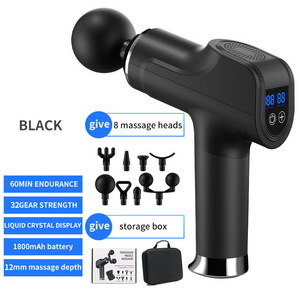 High quality Handheld professional 8 massage heads massage gun Body Muscle Massage electric Fascial gun