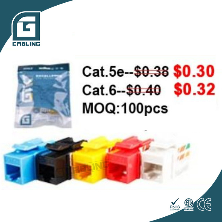 Gcabling 10pack UTP Cat 6 Cat5 RJ45 8P8C outlet modular jack keystone modular RJ45 jack RJ45 cat5e Cat6 network keystone jack