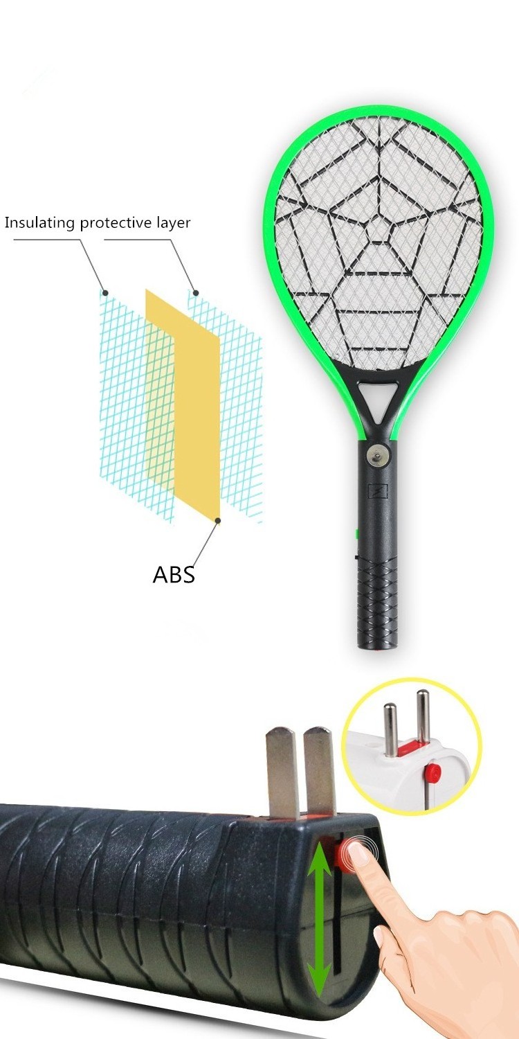 Mini Summer Rechargeable Fly Swatter Trap Bat Electric Mosquito Killer Racket MOSQUITOES for Insect Control Use ABS Plastic 280g