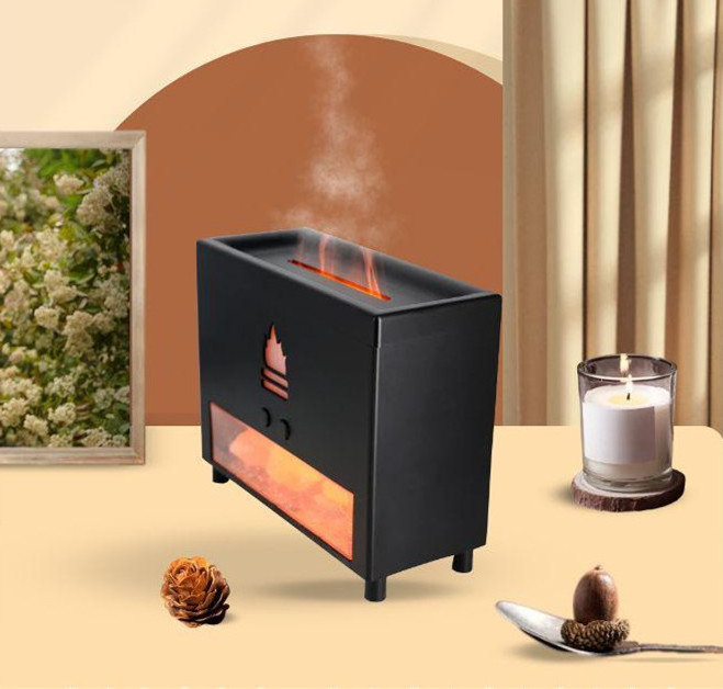 2023 latest Design Winter  Flame fireplace volcano Aroma Diffuser Essential Oil Electric Portable Aromatherapy Warm Light