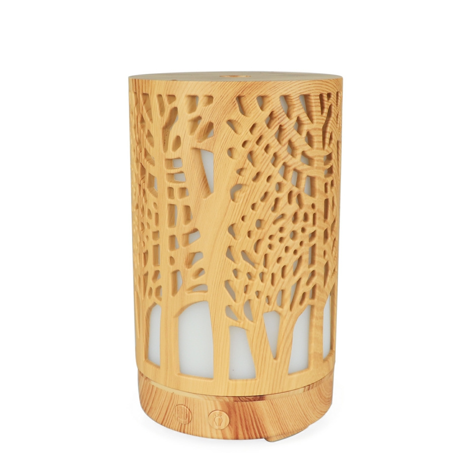 2022 Bamboo Unique Shape Ultrasonic Air Humidifier, Mini Aroma Diffuser, 100ml Aroma Diffuser wood grain white