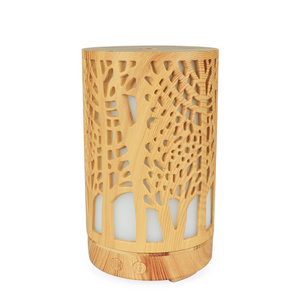 2022 Bamboo Unique Shape Ultrasonic Air Humidifier, Mini Aroma Diffuser, 100ml Aroma Diffuser wood grain white