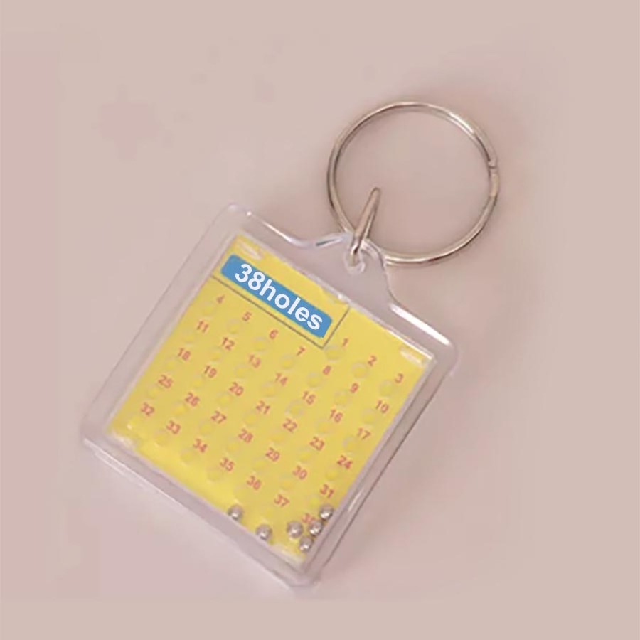 Promo gift keychain square acrylic photo frame maze game brain teaser fidget toy puzzle ball