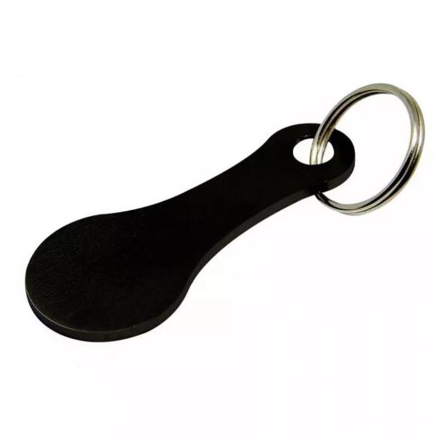 Promotional gift keychain trolley token coins reusable metal token coin with key ring