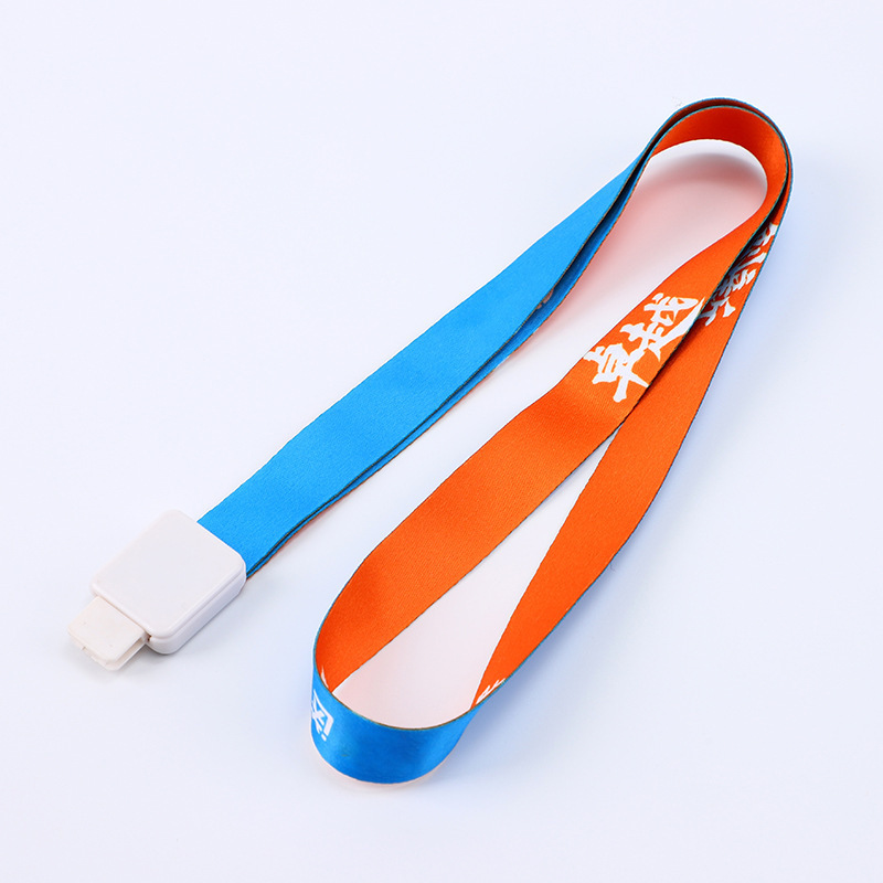 Wholesale Custom Logo Two Sides Sublimation Lanyard with Plastic ID Clip for Badge ID Cards