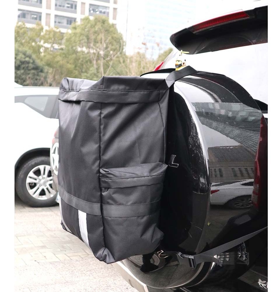 Adjustable Trunk Hanging Storage Bag Tyre Hanging Trash Bag for Hiking Travel Outdoor Use