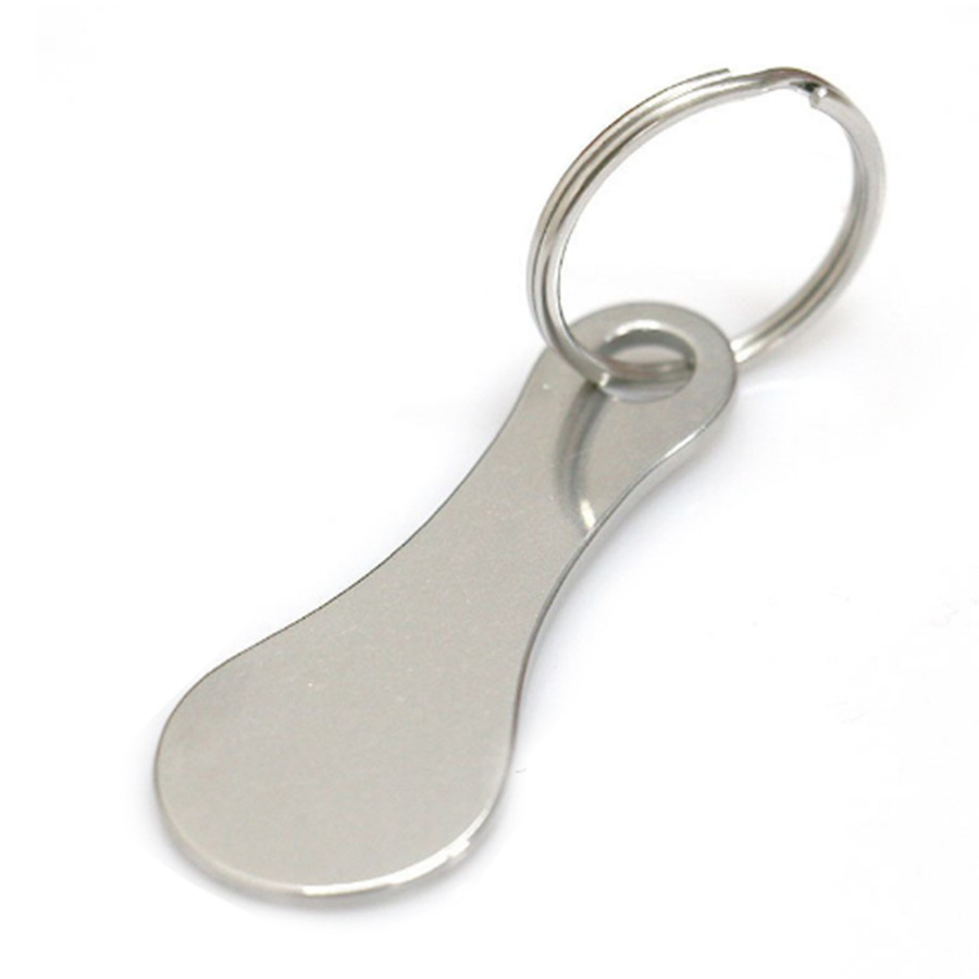 Promotional gift keychain trolley token coins reusable metal token coin with key ring