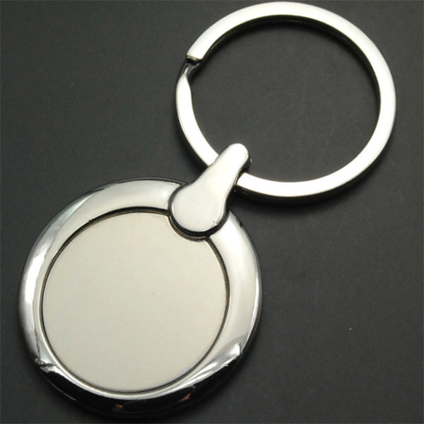 Promotional Gift Metal Key Tag Lettering Engraved Custom Keychain Round Tag Key Holder