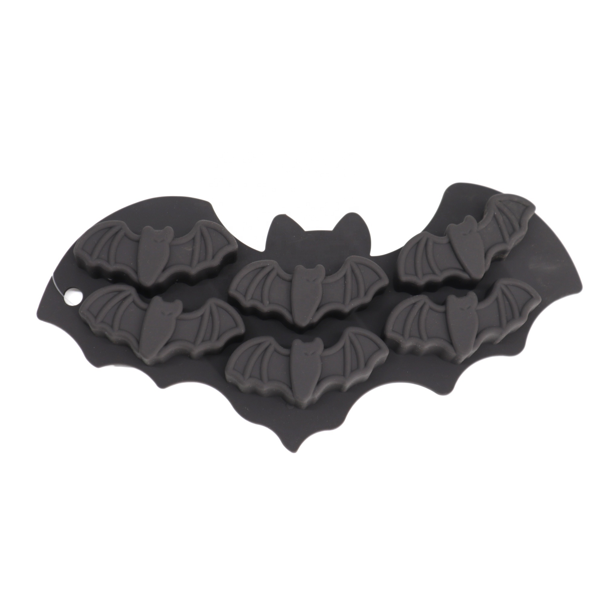 Customized Color Divided 6 Cavity Silicone Ice Cube Trays Halloween Party 3D Bat Shape Candy Chocolate Ice Mold