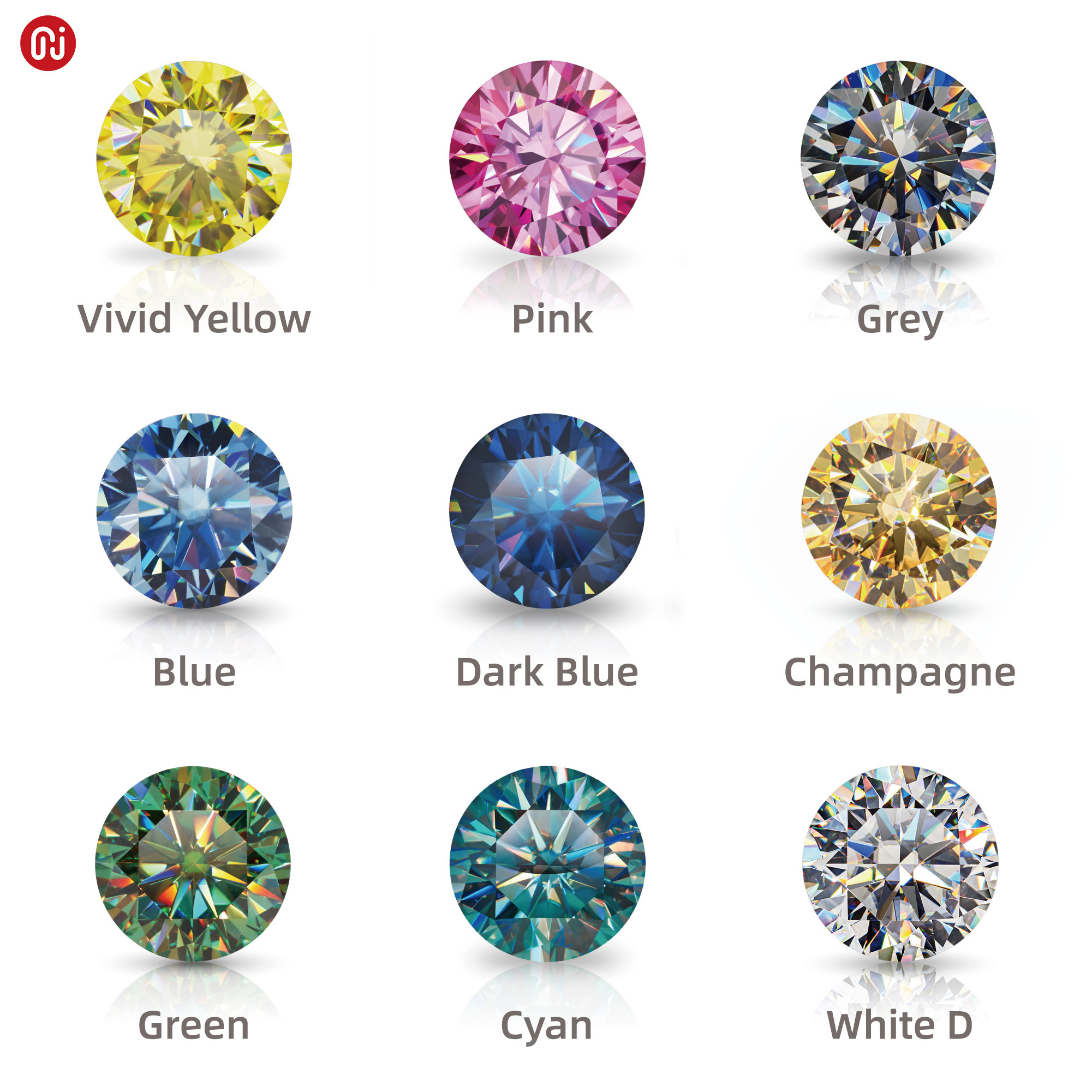 GIGAJEWE Wholesale loose Moissanite diamond with GRA certificate White DEF color VVS1 clarity for jewelry making