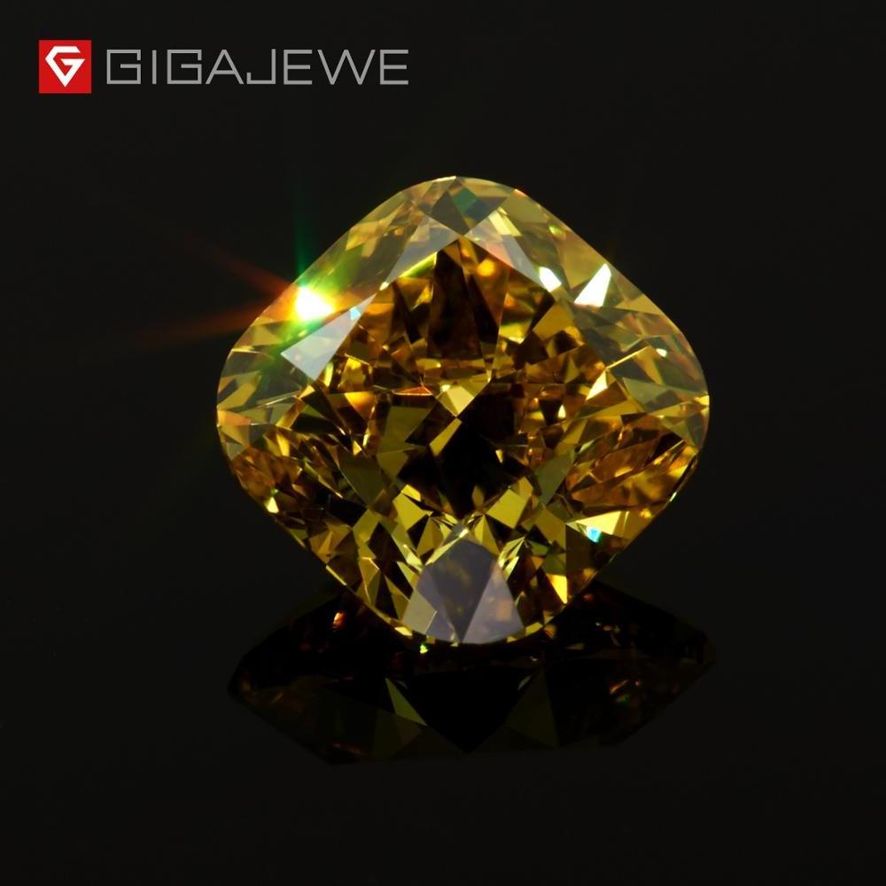 GIGAJEWE diamond cvd hpht Yellow  polished diamonds lab grown round cushion  brilliant cut man made Diamond