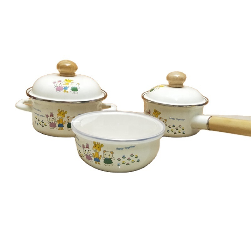 Enamel cookware sets mini sizes enamel pots camping enamel sets