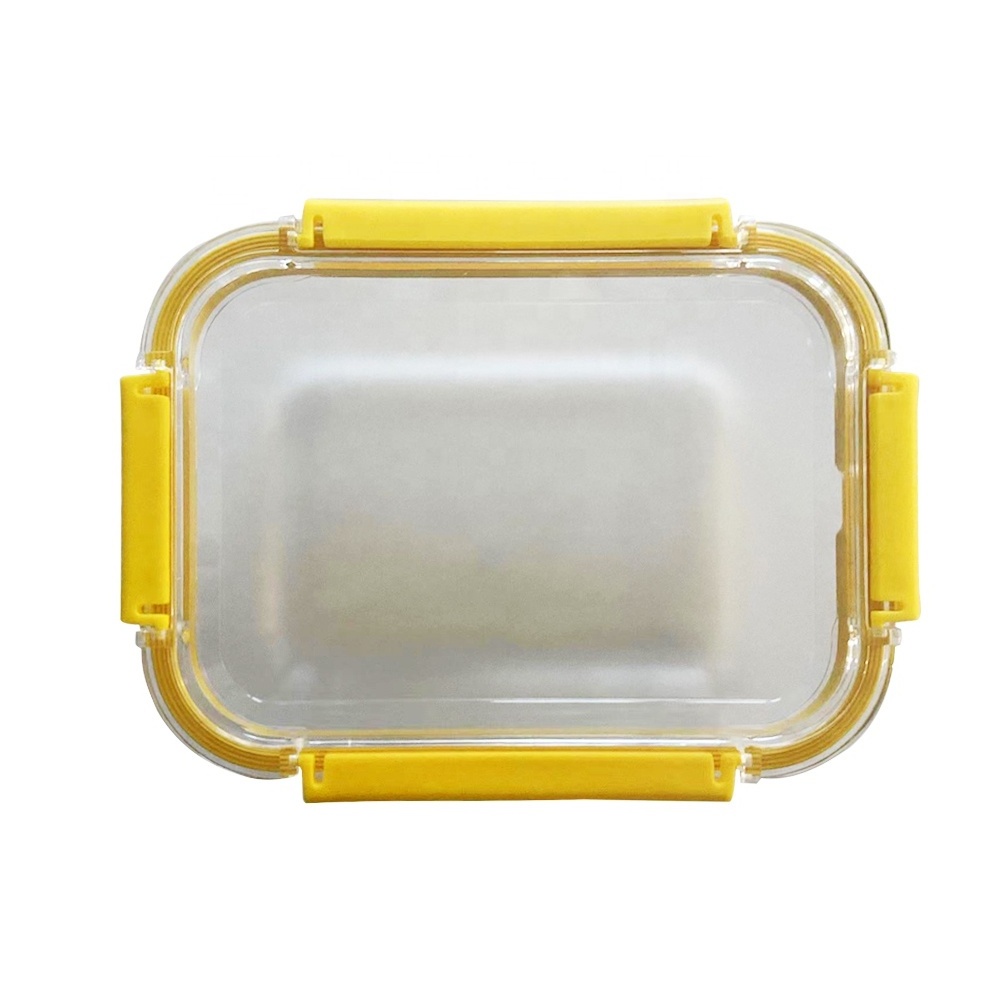 Good Quality Food Fridge Storage Box Glass Lock Lid Borosilicate Glass Food Lunch Box For Microwave